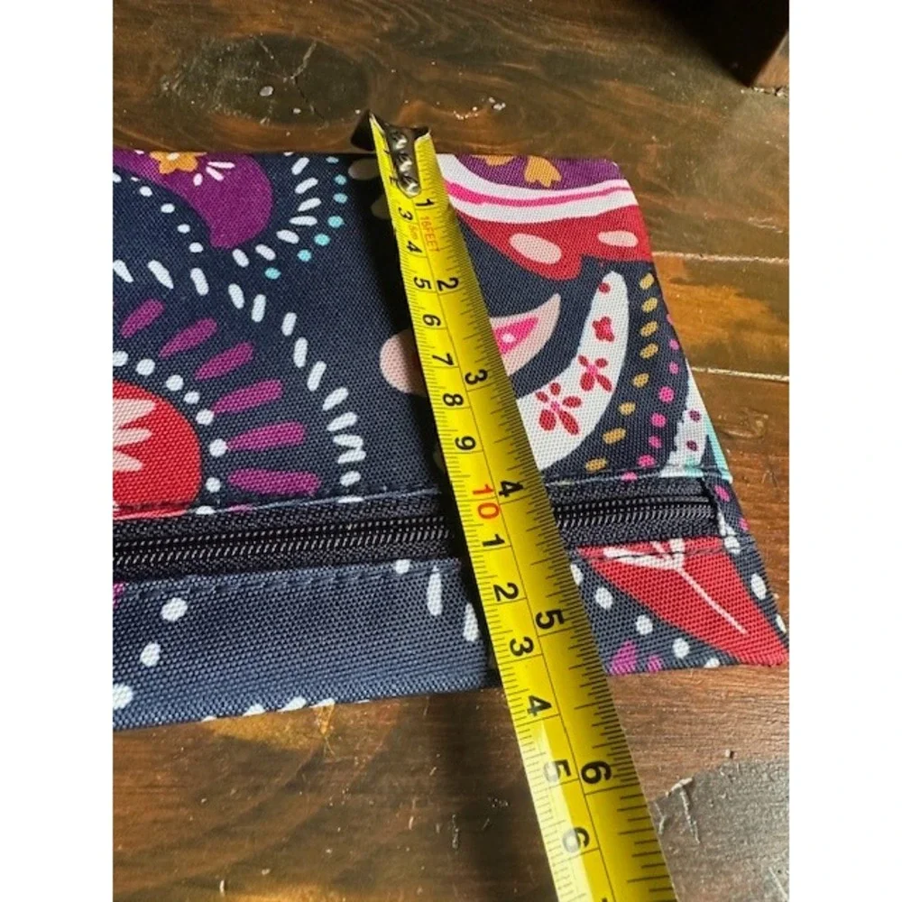 Vera Bradley Lighten Up Pencil Pouch Painted Paisley Navy Pink 24329-N66‎